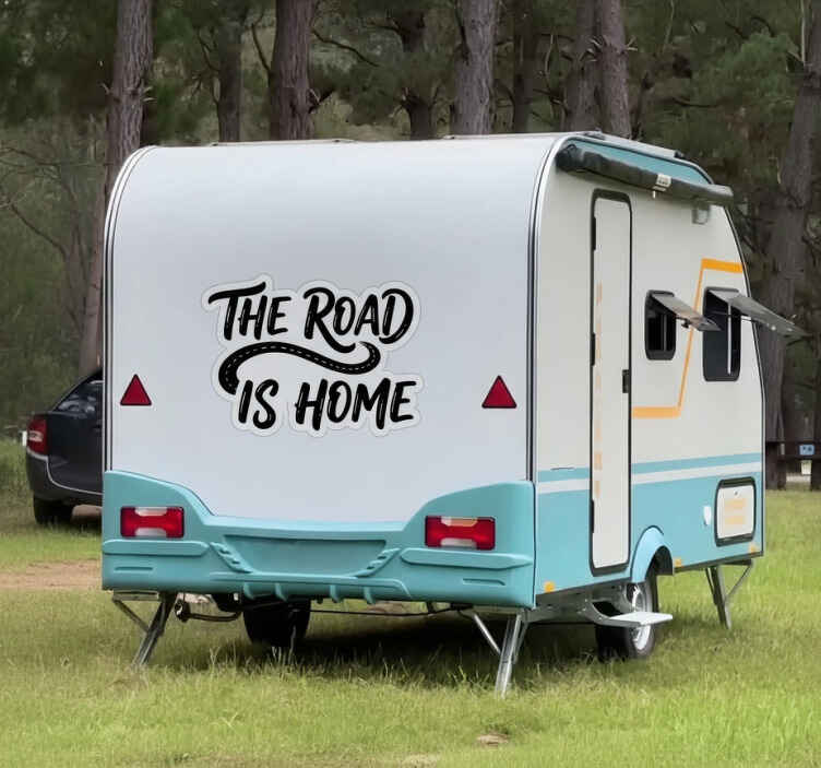 Sticker camping car citation d'aventure - TenStickers