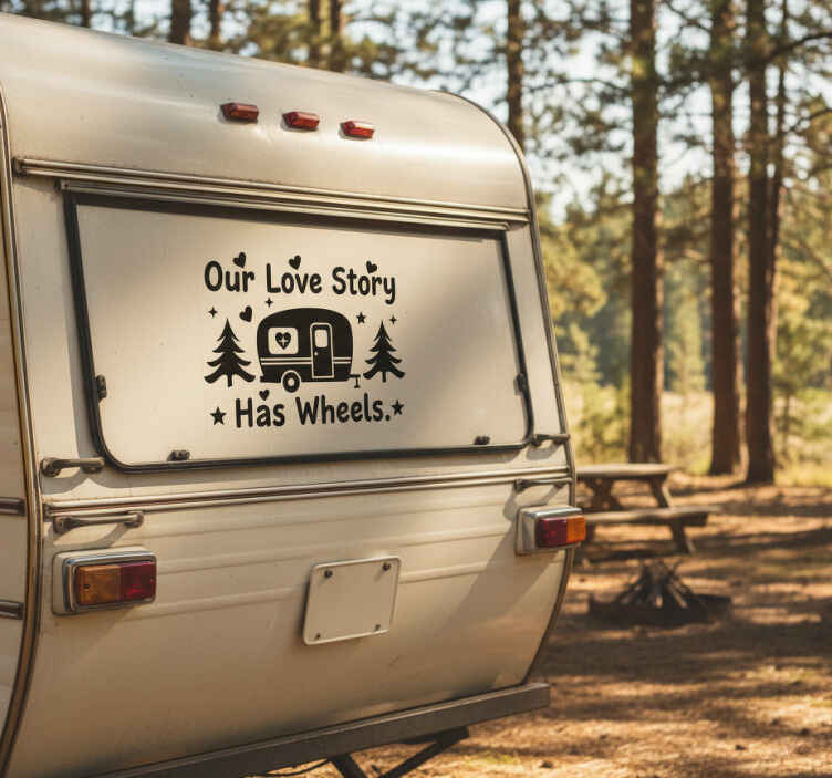 Sticker camping car citation romantique humoristique - TenStickers