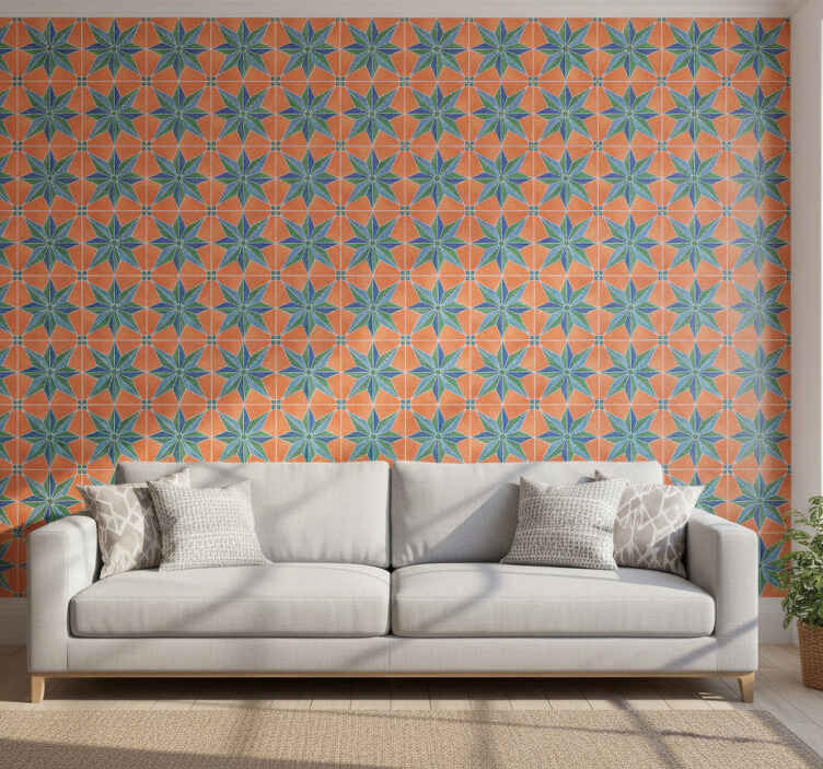 Adesivo per piastrelle design mosaico stella - TenStickers
