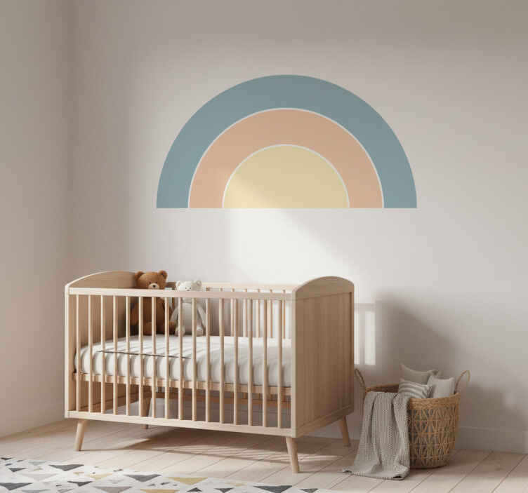 Illustration wall sticker a three-color rainbow - TenStickers