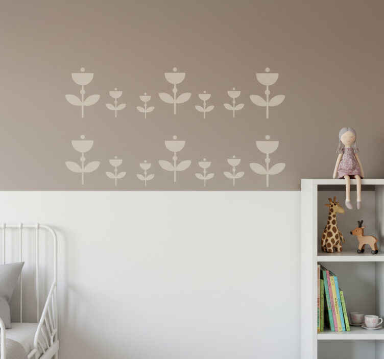Adesivi animali per bambini fiori astratti per asilo - TenStickers