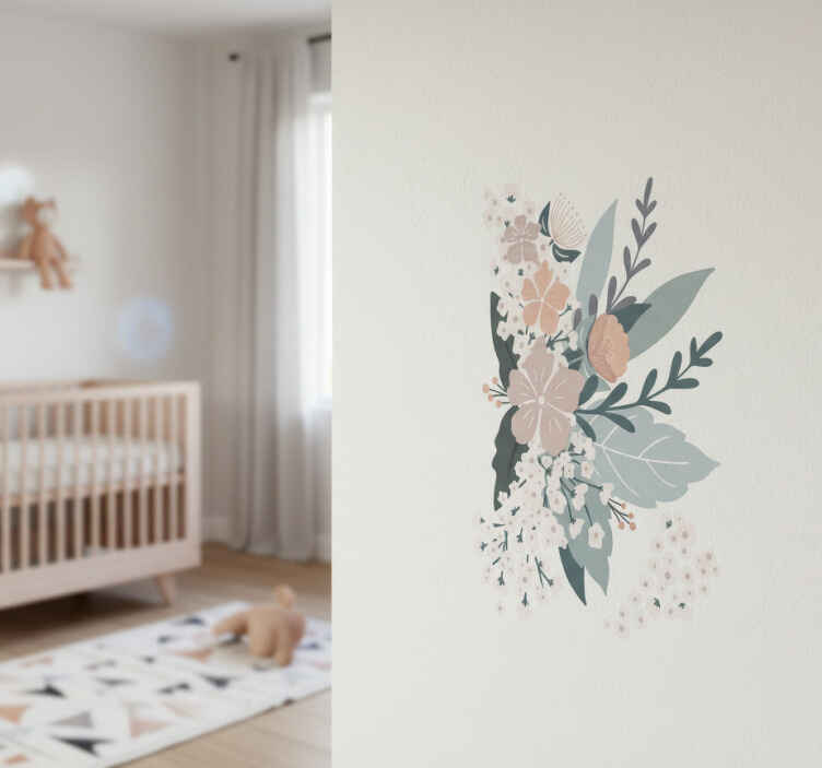 Nalepka živali skandinavski stil divjih cvetlic - TenStickers