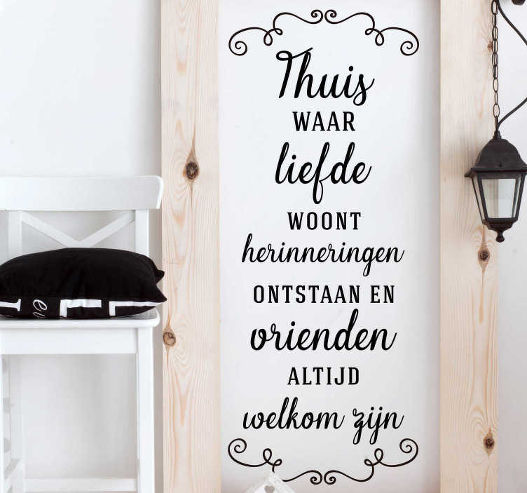 Muurstickers tekst Thuis waar liefde leeft - TenStickers