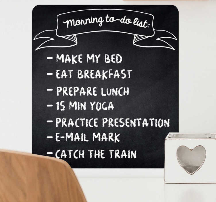 Morning to Do Customisable sticker to write on TenStickers