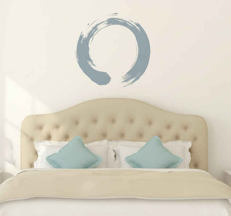 Sticker mural chambre cercle de pinceau zen minimaliste - TenStickers