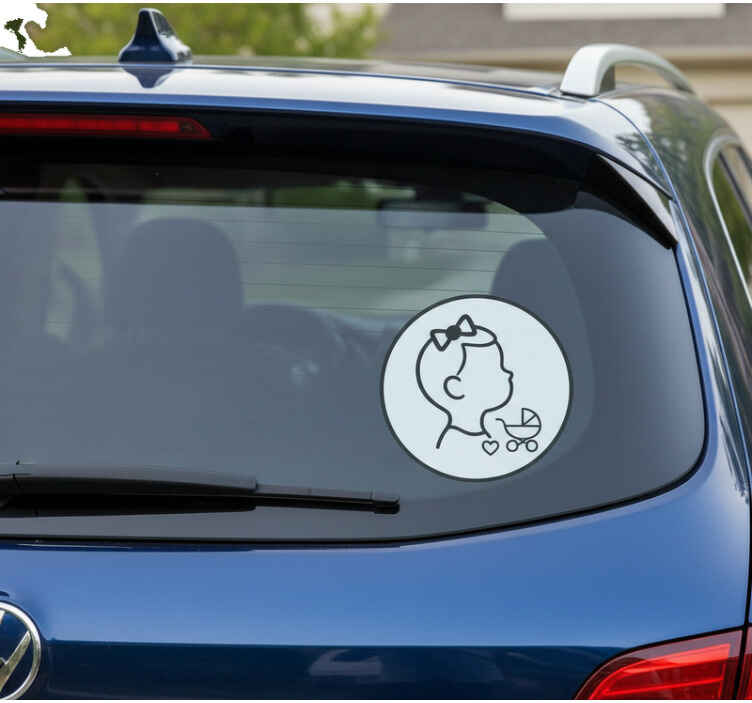 Sticker voiture petite fille minimaliste - TenStickers