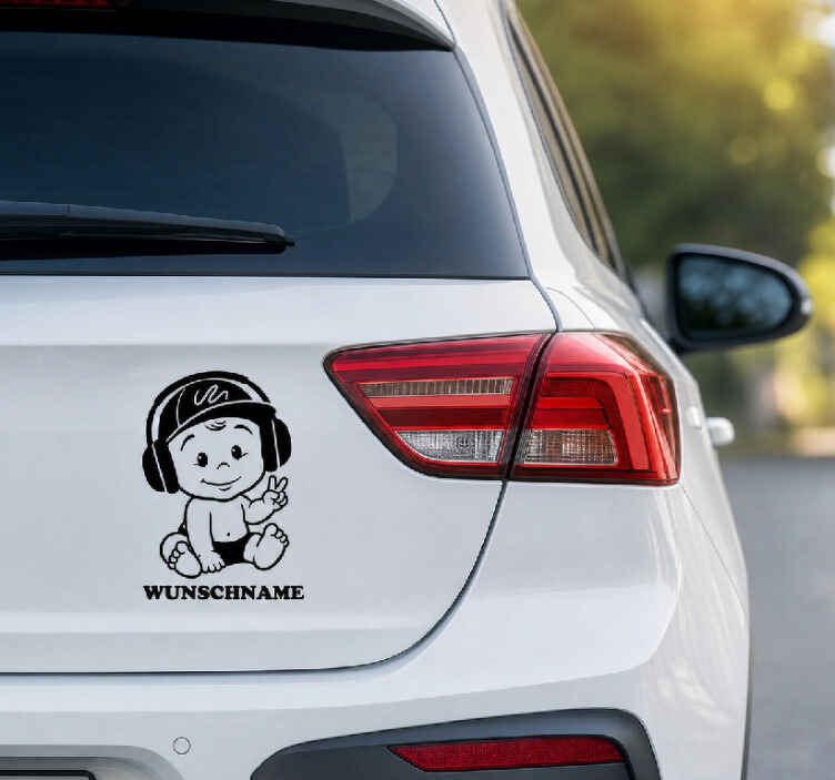 Sticker voiture graphique bébé garçon tendance - TenStickers