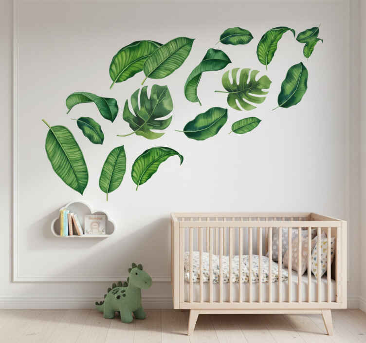 Sticker fleur collection de feuilles exotiques - TenStickers