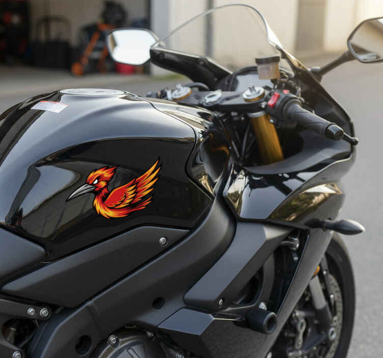 Nálepka na motorku hnevajúci sa plameniak datelina - Tenstickers