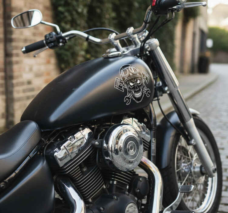 Motorcycle sticker custom biker skeleton - TenStickers