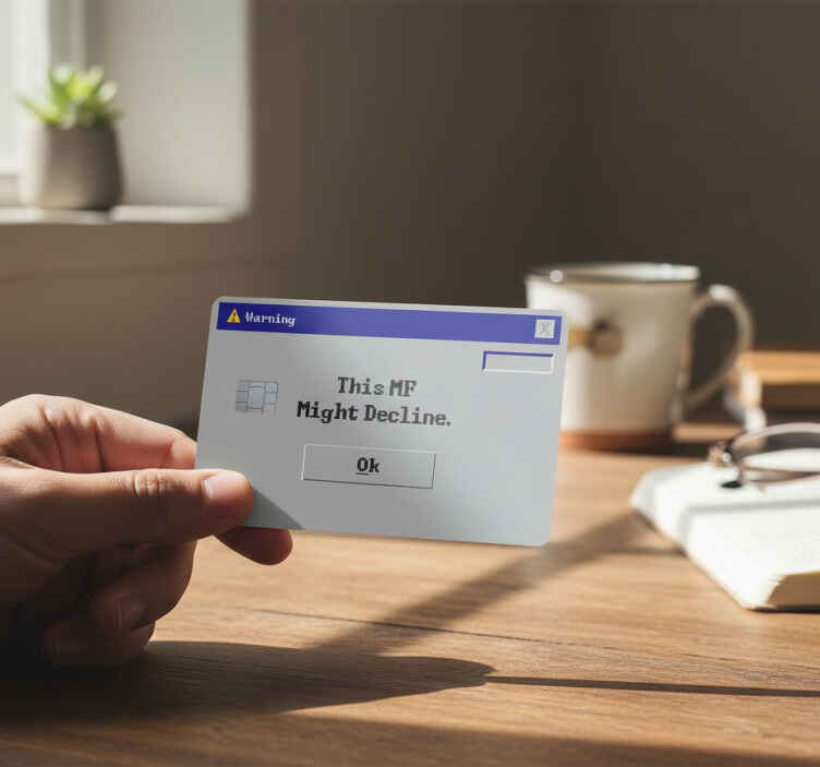 Credit card sticker this card might decline - TenStickers