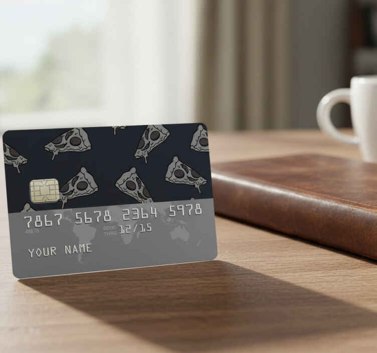 Adesivo carta di credito pizze grigie e nere - TenStickers