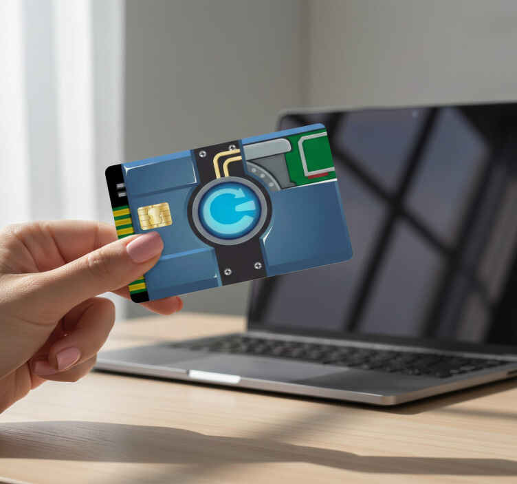 Adesivo carta di credito microchip futuristico tono freddo - TenStickers