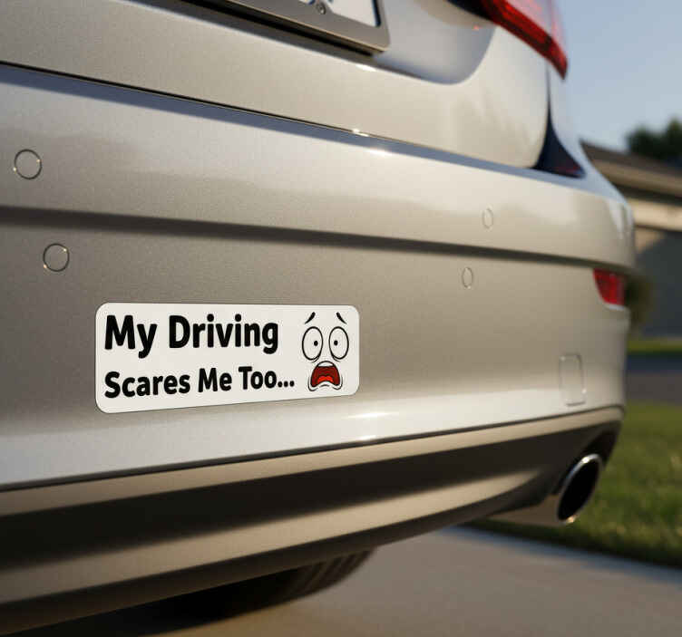 Adesivo per auto la mia guida spaventa anche me - TenStickers
