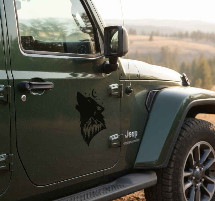 Car sticker cool wolf silhouette - TenStickers