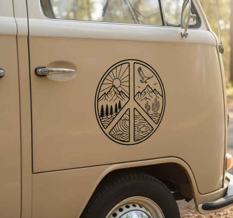 Adesivo per auto design simbolo della pace - TenStickers