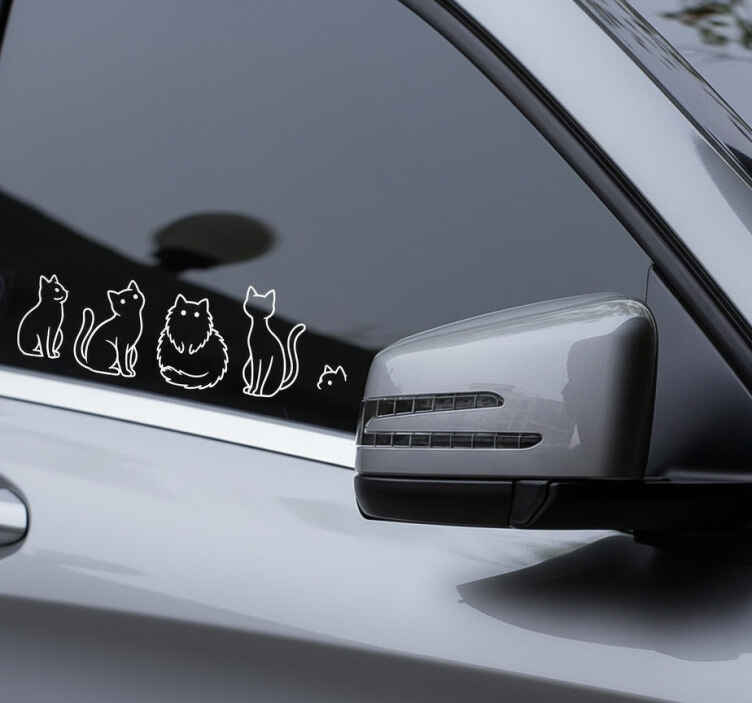 Klistremerke til bil med søte katte-design - Tenstickers