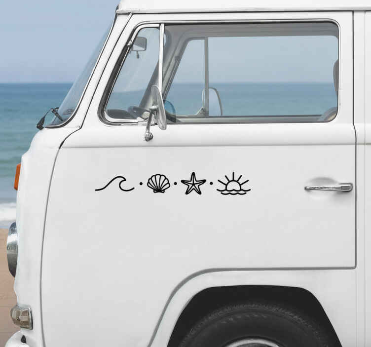 Autocollant voiture symboles marins - TenStickers