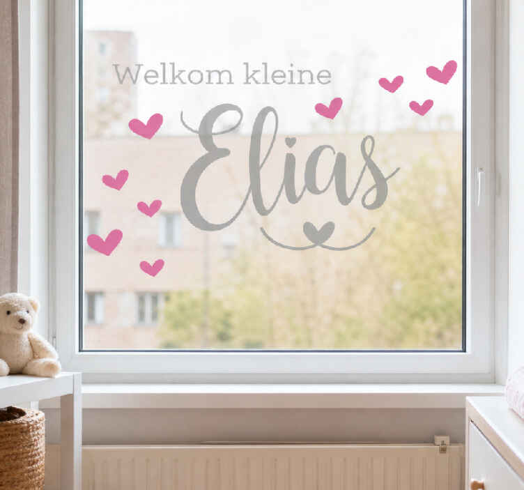 Gyvūnų lipdukas su širdelėmis asmeniniam kūdikio skelbimui - „Tenstickers“