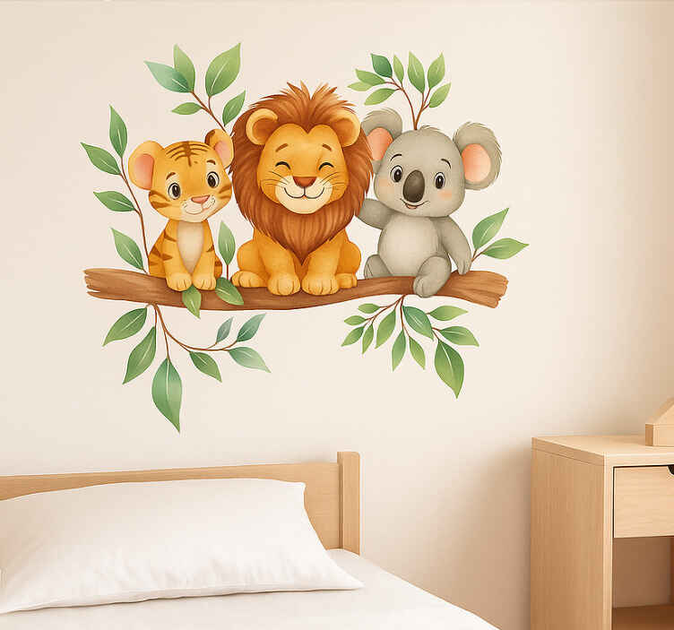 Vinilo infantil amistad animal - TenVinilo