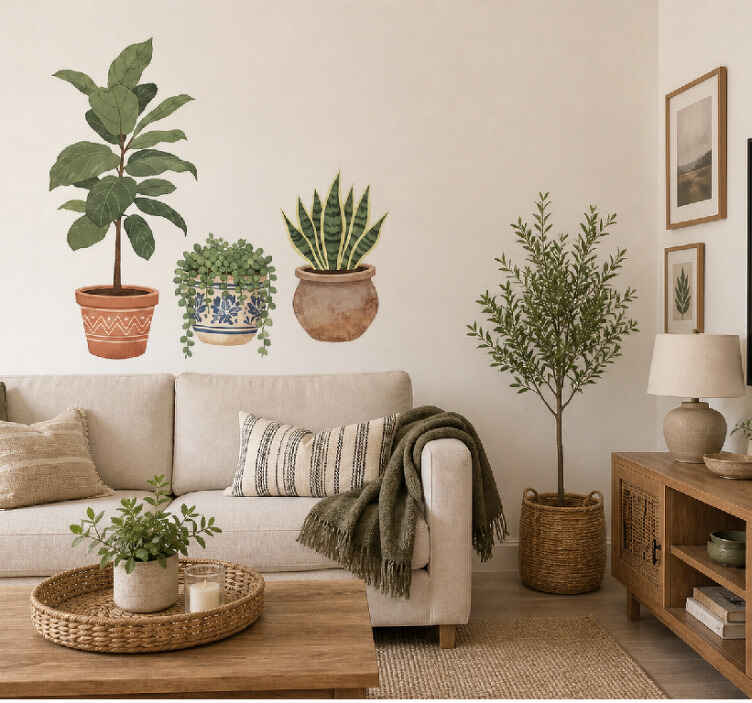3d wall sticker niche plants illustration - TenStickers