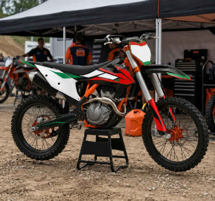 Motocross grafikk ktm sx 350 grønn og rød - Tenstickers