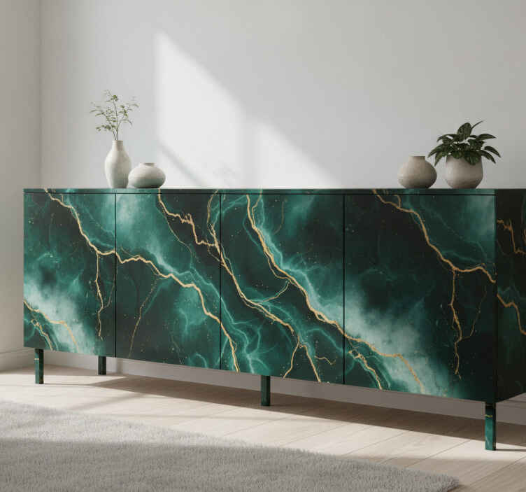 Vinilo para mueble lámina de mármol verde oscuro - TenVinilo