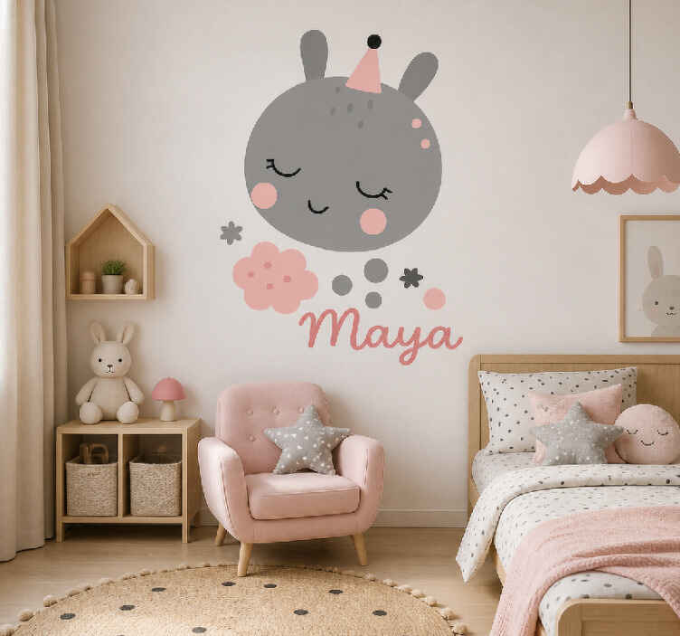 Vinilo decorativo personalizable gris y rosa pastel - TenVinilo