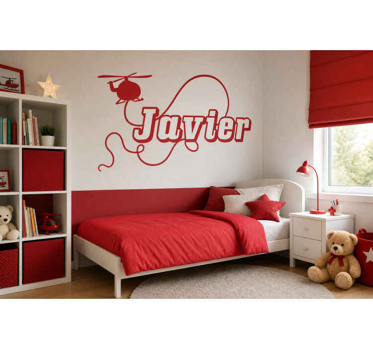Vinilo decorativo personalizable helicóptero monocromo - TenVinilo