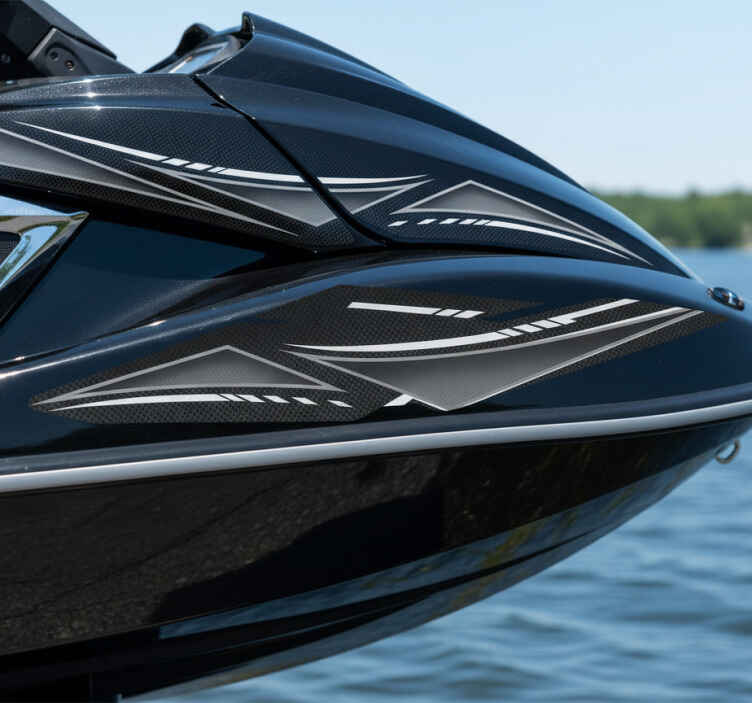 Decal numbers for boats grey with thin white lines - TenStickers