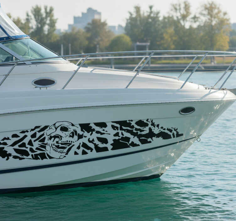 Jet boat decals black skeleton shapes - TenStickers