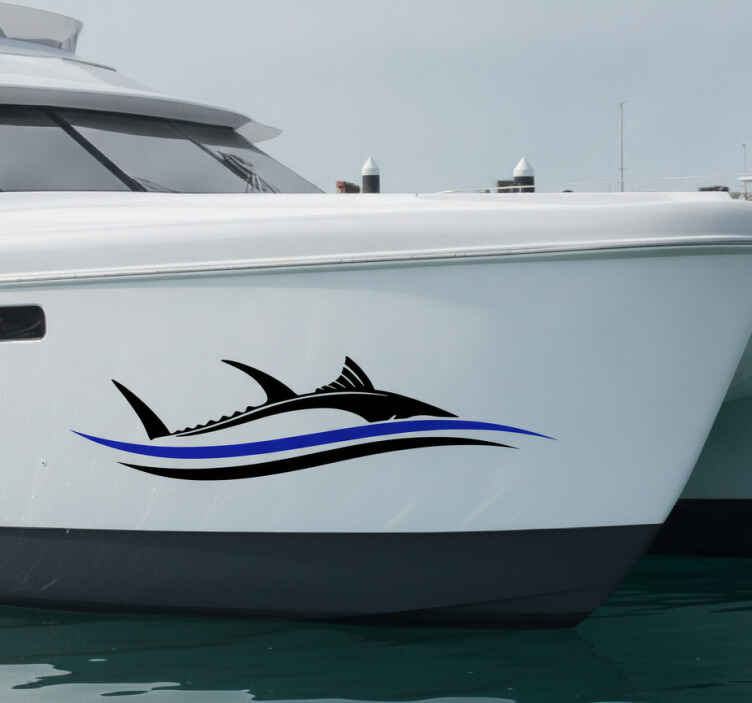 Vinyl boat stripes shark and stripes lines - TenStickers