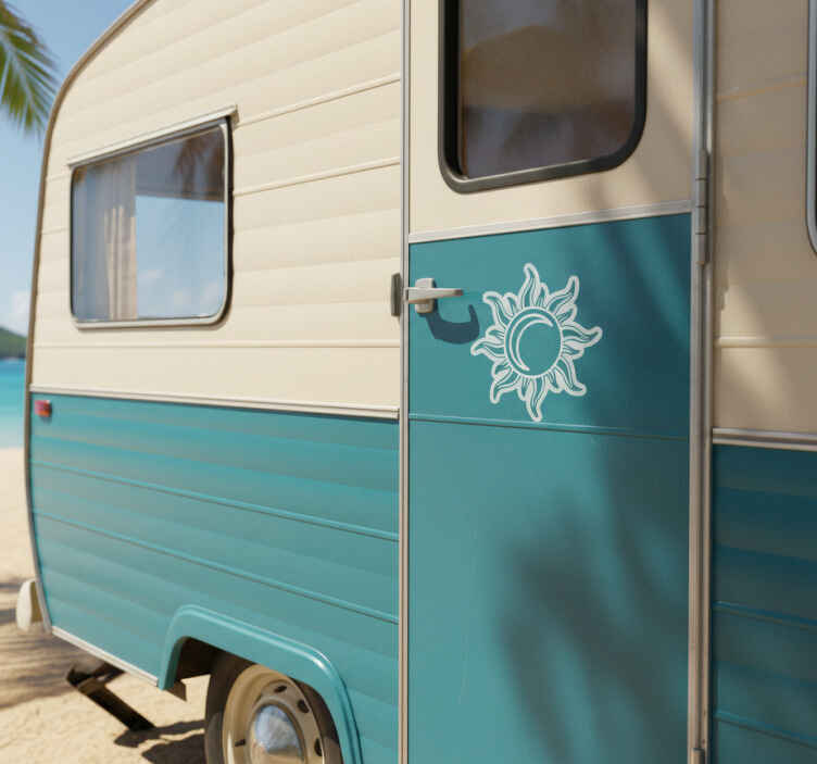 Campervan decal beautiful sun - TenStickers