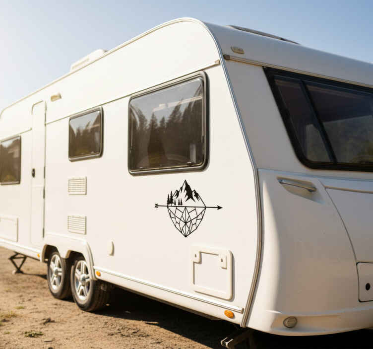 Campervan decal cool and modern mountain design - TenStickers