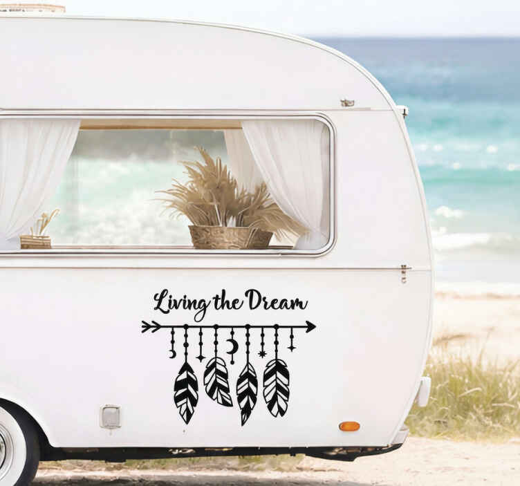 Campervan decal living the dream - TenStickers