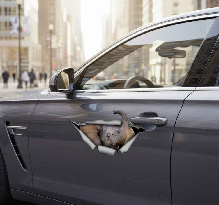 Samolepka na auto s motivem roztrženého slona - TenStickers