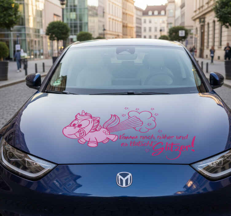 Autoaufkleber lustiges furzendes einhorn - TenStickers