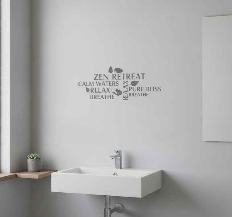Sticker salle de bain texte de relaxation zen - TenStickers