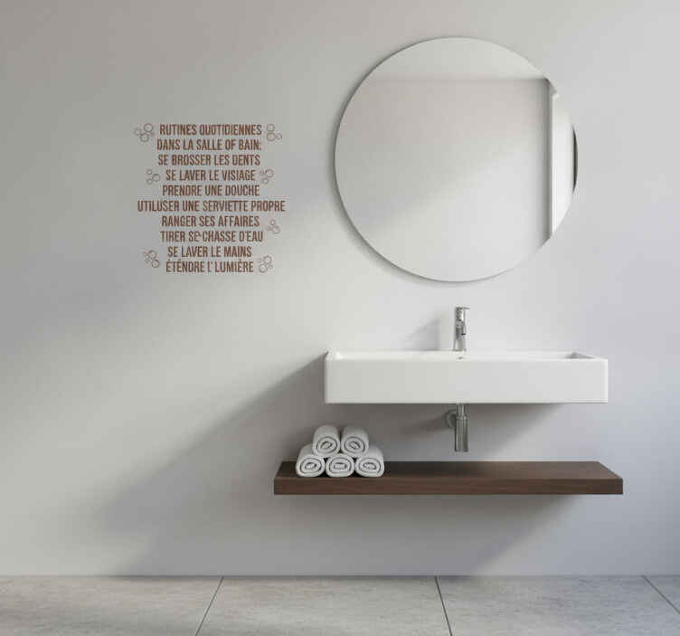 Sticker salle de bain conseils de routine quotidienne - TenStickers