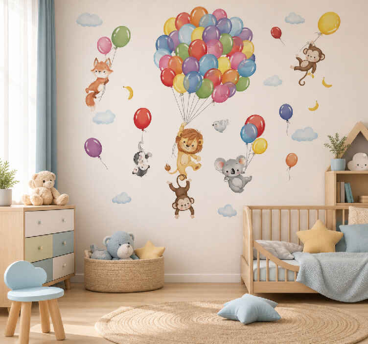 Wandtattoo bunte dschungeltiere spielzimmer dekor - TenStickers