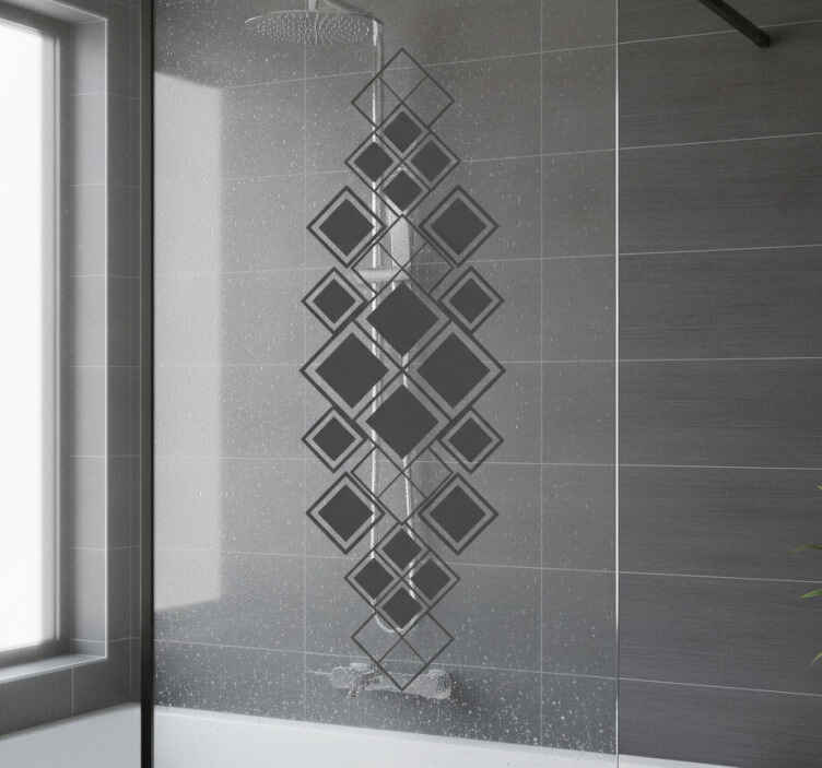 Folie duschwand mit geometrischem diamantmuster - TenStickers