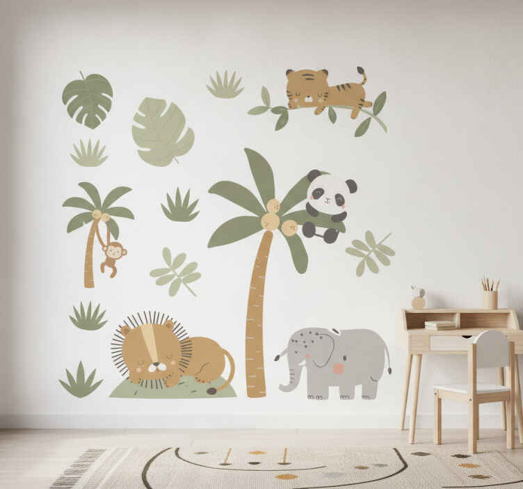 Wandtattoo dschungeltiere safari - TenStickers