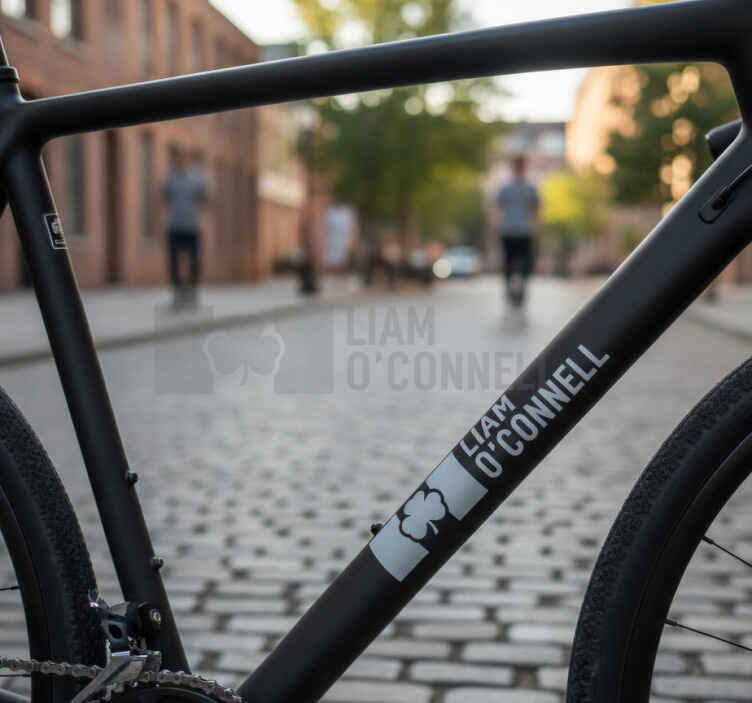 Bike sticker shamrock name personalization - TenStickers
