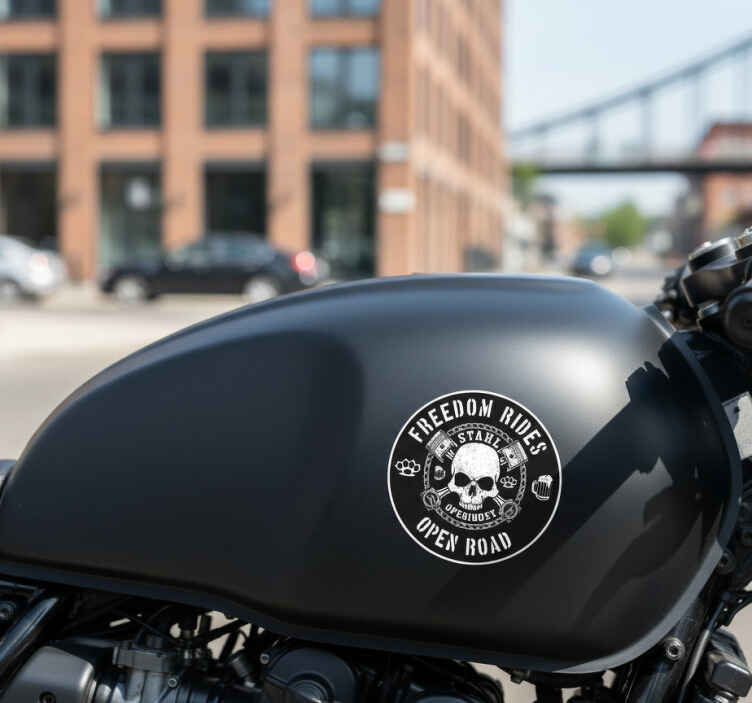 Motorrad aufkleber freiheit fahr emblem - TenStickers