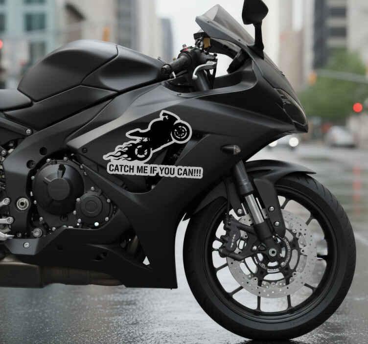 Nopea wheelie-siluetti moottoripyörä tarra - Tenstickers