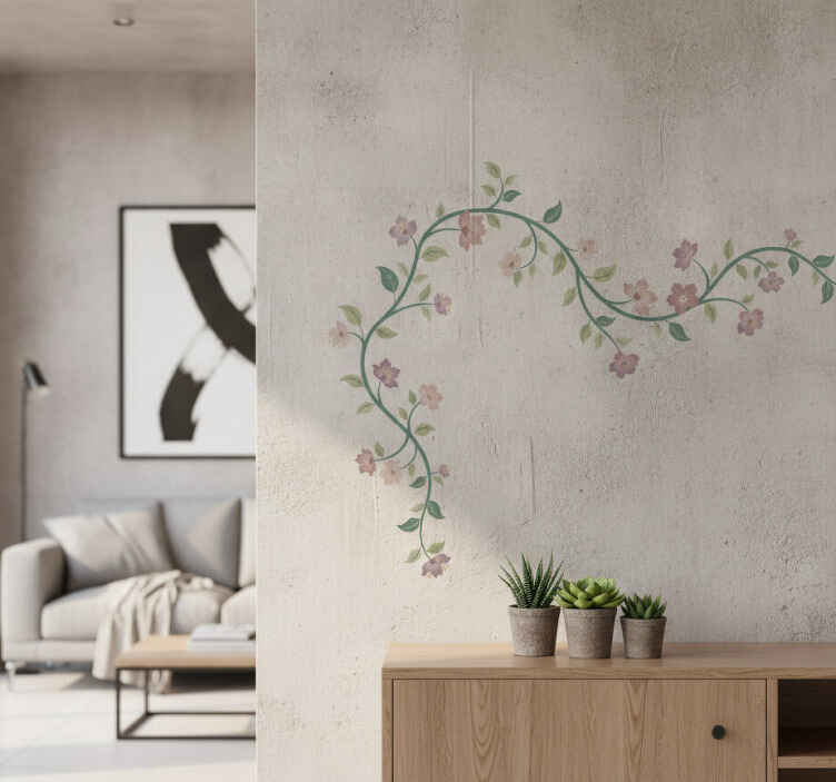 Autocolante de parede com design de tendril floral - TenStickers