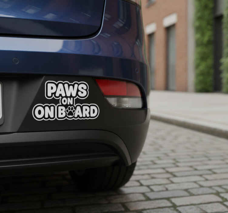 Car sticker cute paws on board - TenStickers