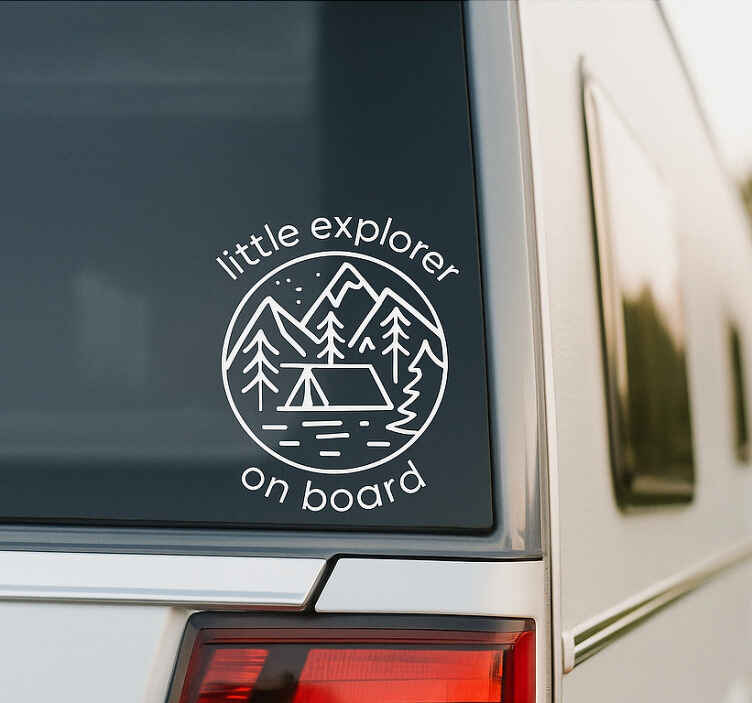 Autocollant camping car petit explorateur à bord - TenStickers