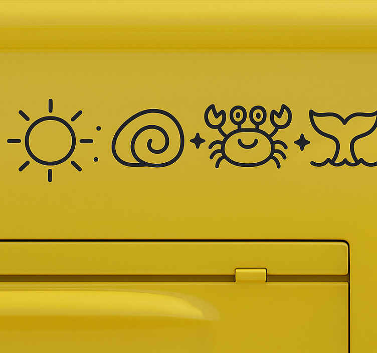 Autocollant camping car symboles minimalistes marine - TenStickers