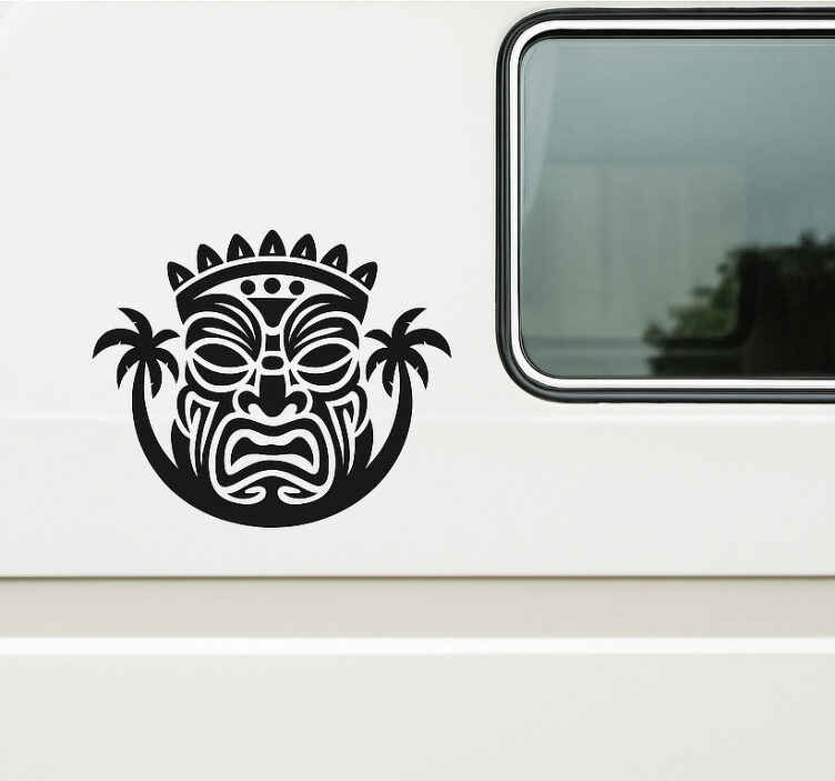 Autocollant camping car tête de tiki - TenStickers